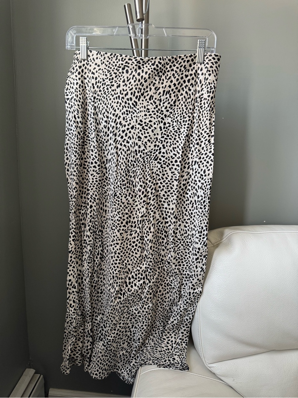 Zara Black and Cream Animal Print Maxi Skirt